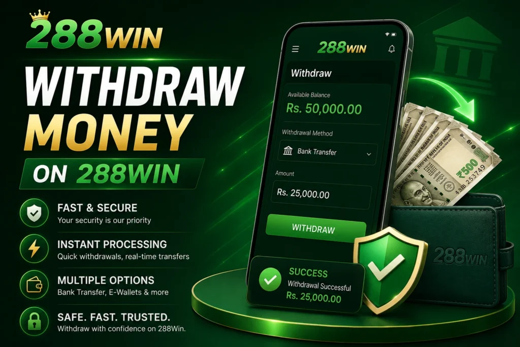 withdraw money on 288win